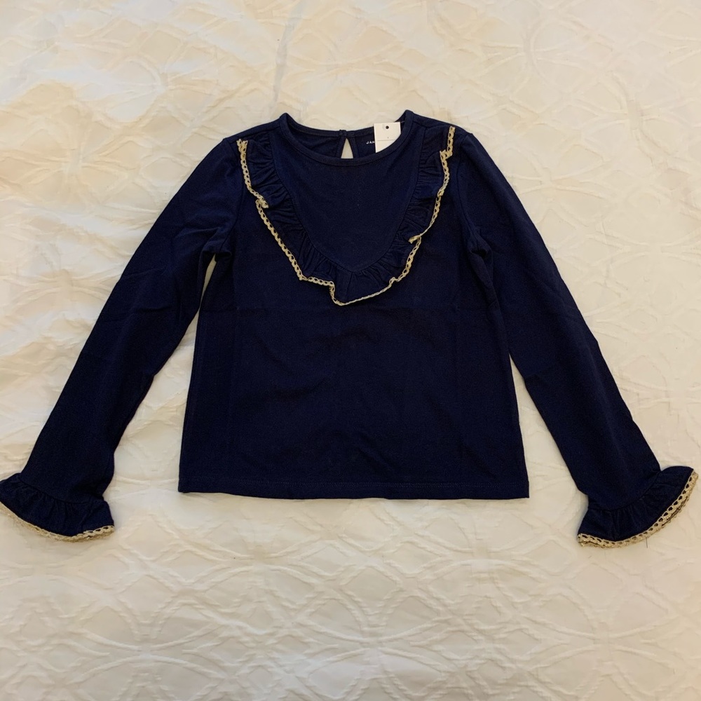 Jamie and Jack Shimmer Trim Ruffle Top Size 7